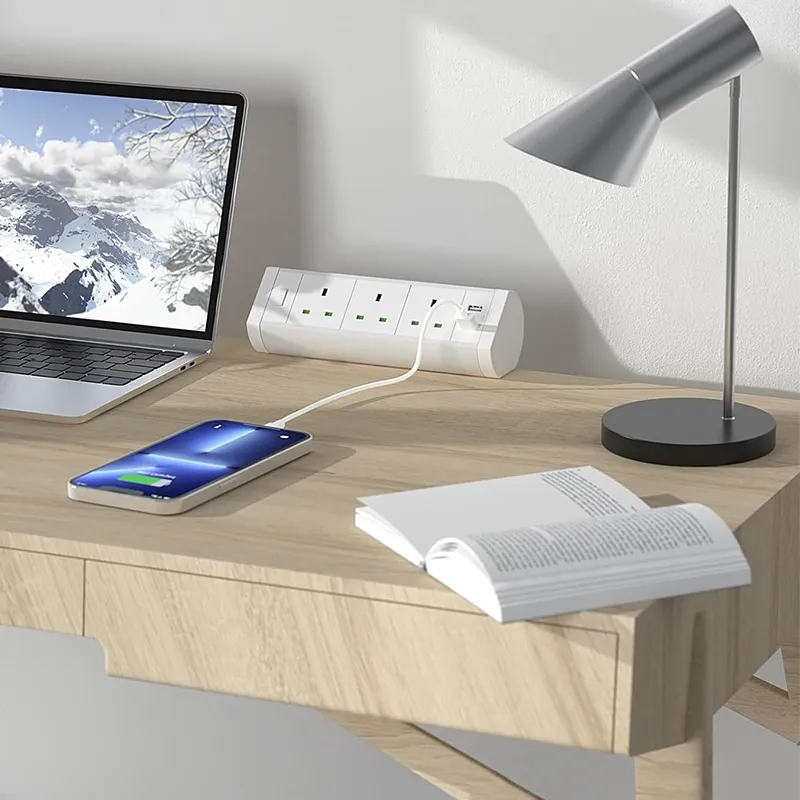 Power & Connectivity Solutions clamp on desk sockets & modules