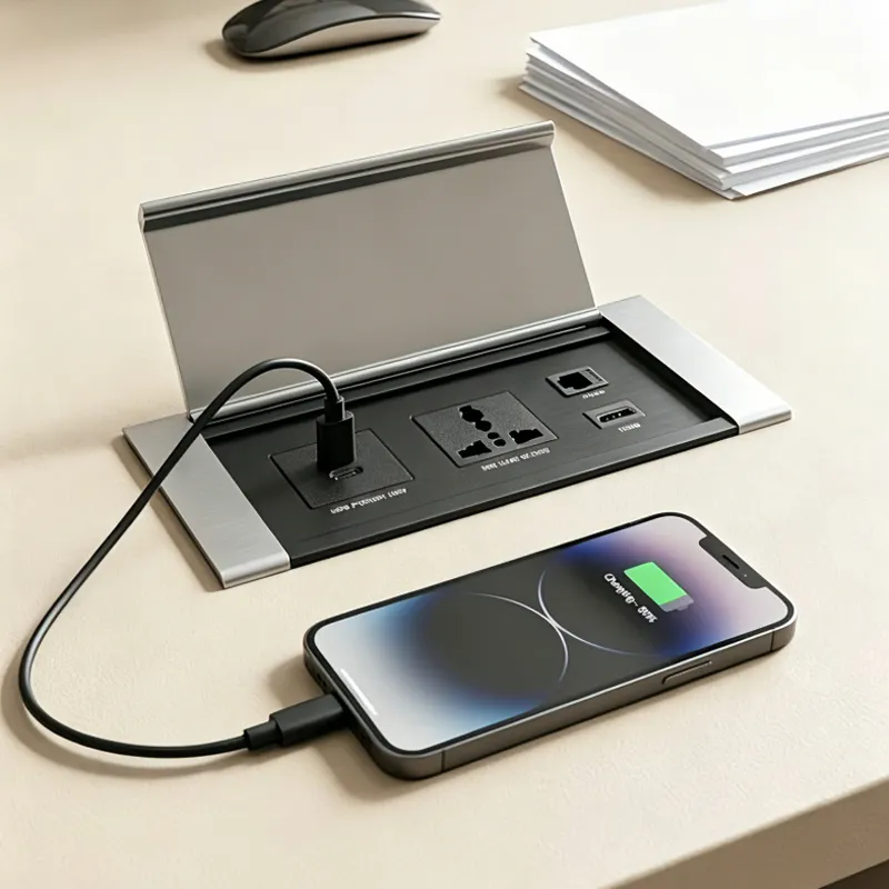 Power & Connectivity Solutions flip up desk sockets & modules