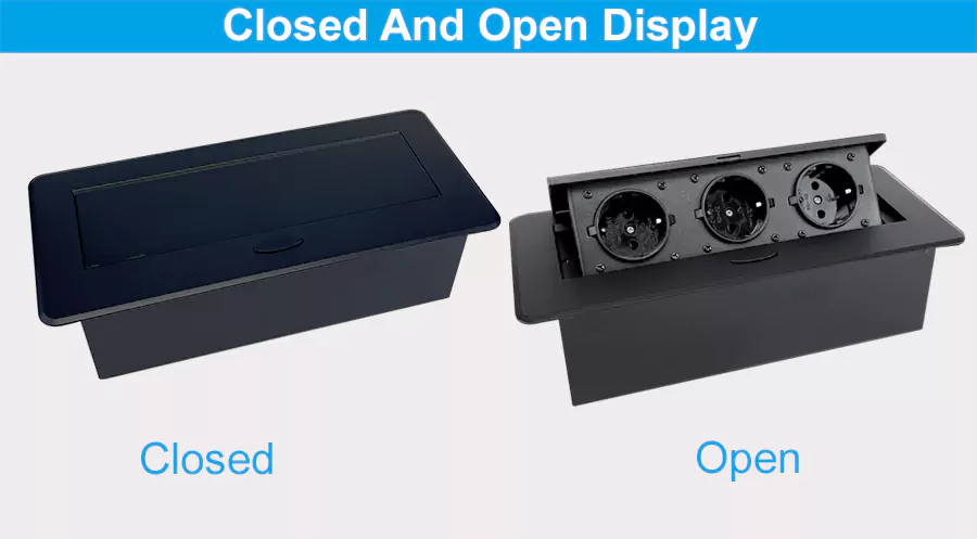 Schuko Sockets Pop-Up Desk Power Outlet for office Conference Rooms | Nicolet NPR-032 Schuko Sockets Pop-Up Desk Power Outlet