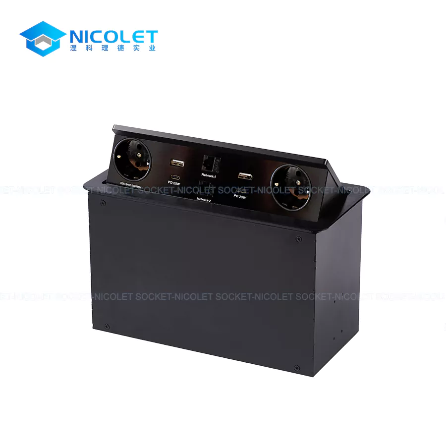 Pop-Up Desk Sockets & Modules Furniture Power Pneumatic Pop-Up Desk Outlets with USB
