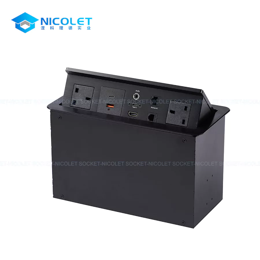 Pop-Up Desk Sockets & Modules Furniture Power Pneumatic Pop-Up Desk Outlets with USB