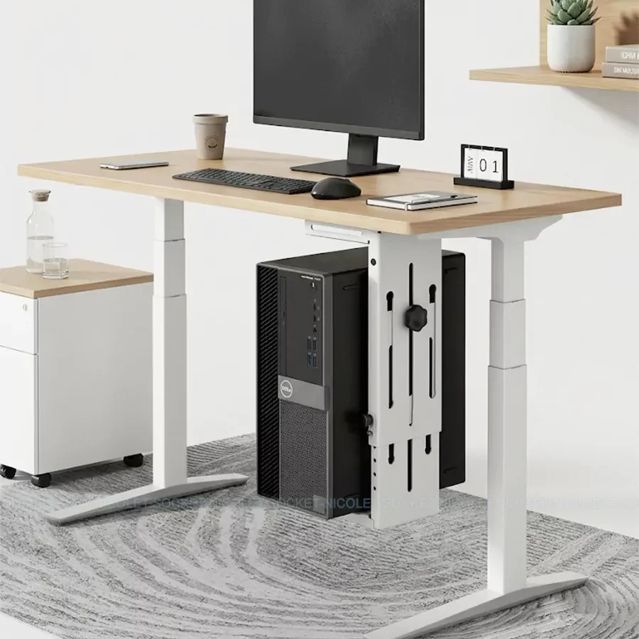 nlc 06 ergonomic under desk cpu holder | cold rolled steel mount | nicolet workspace Heavy-Duty Ergonomic Under-Desk CPU Holder
