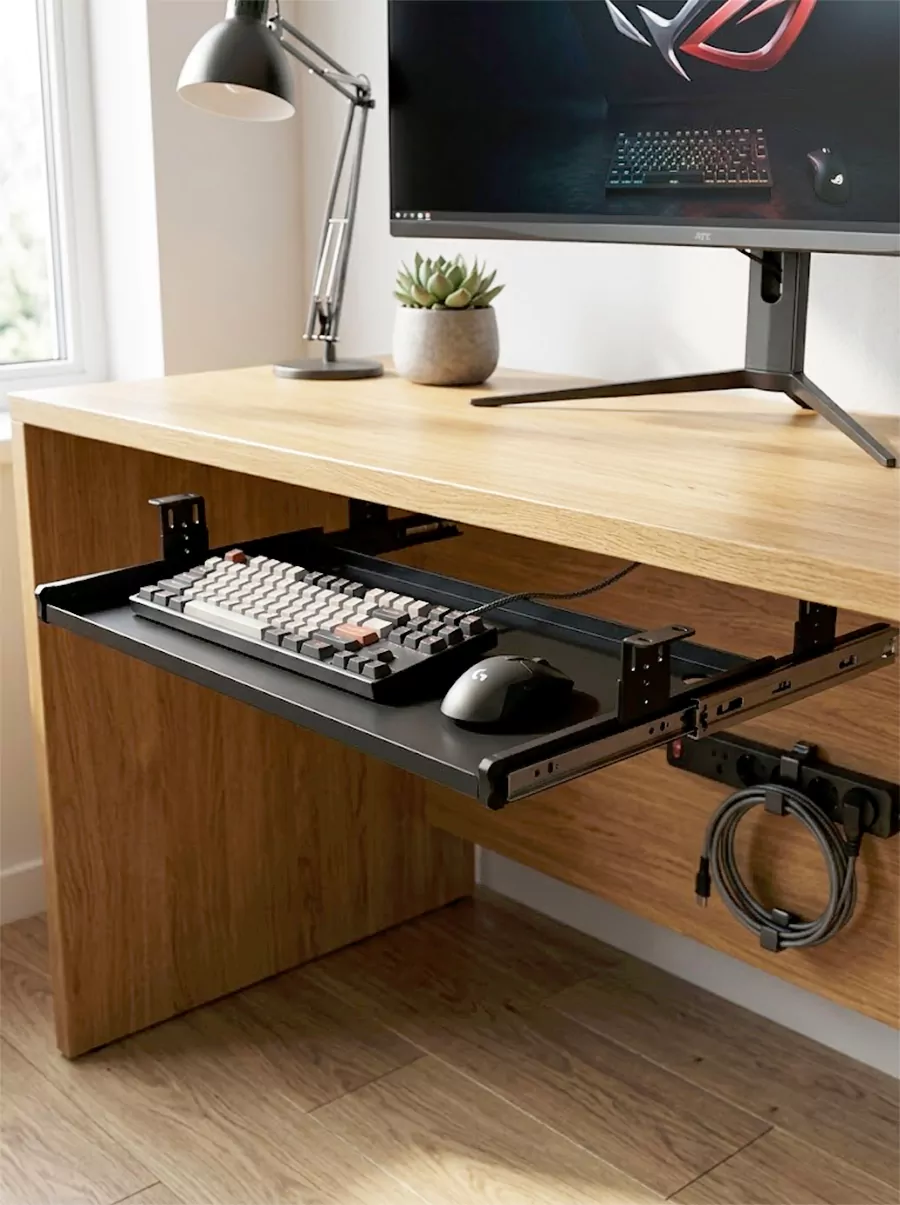 Height-Adjustable Steel Keyboard Tray
