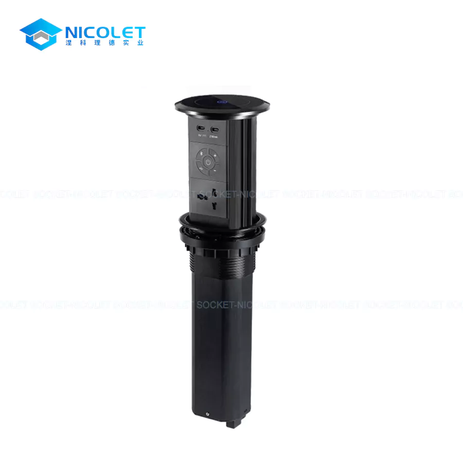 Motorized Pop-Up Desk Sockets