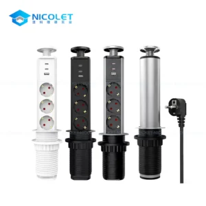 Manual Pull-Up Multifunctional Desk Sockets