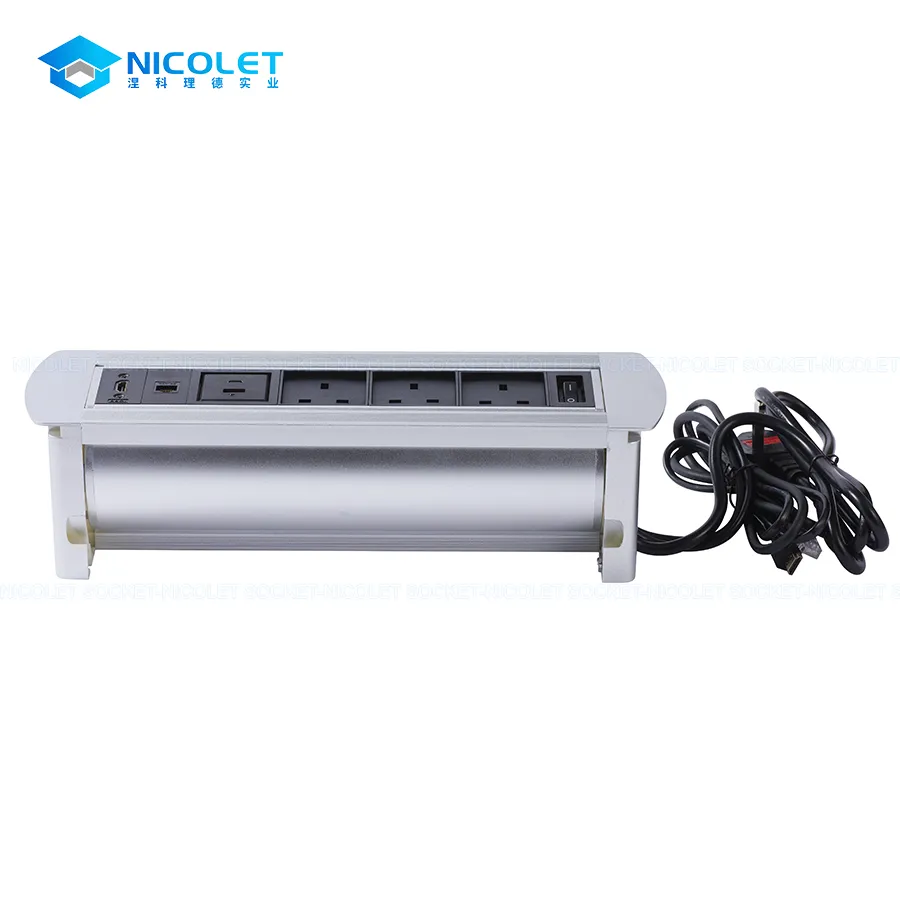 Manual Rotating Desk Sockets & Modules Desk Power Socket With USB