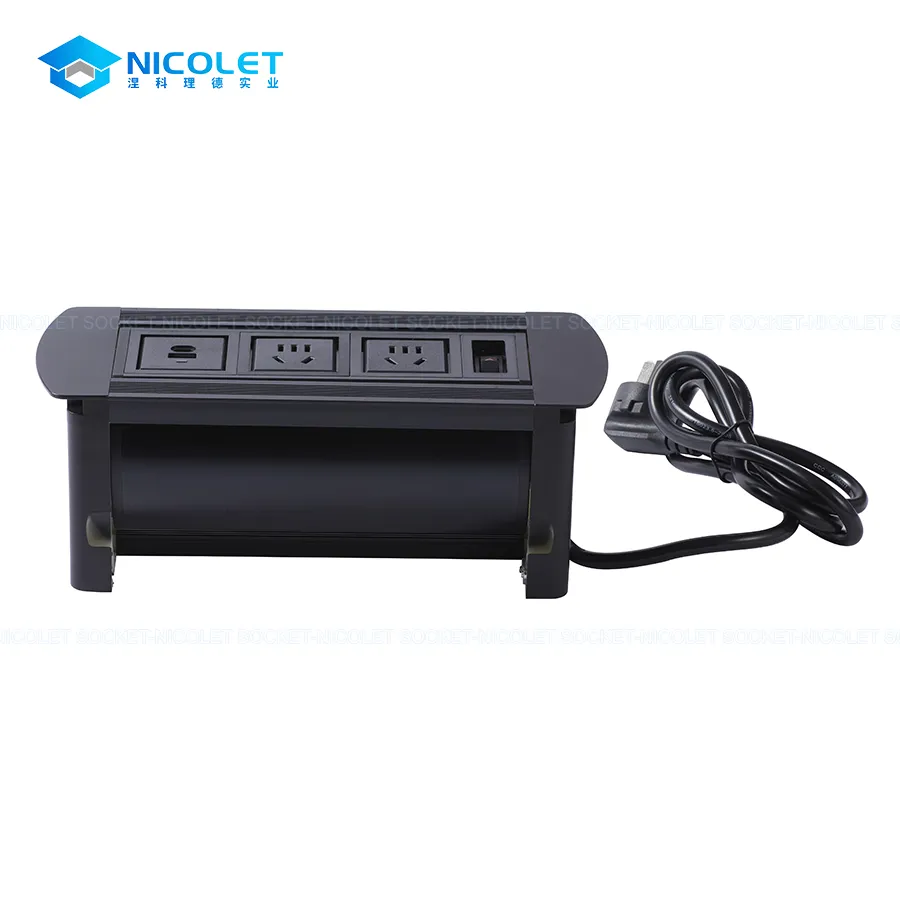 uk manual rotating desk power socket with usb, hdmi, vga for office table | nicolet npr 303e Desk Power Socket With USB