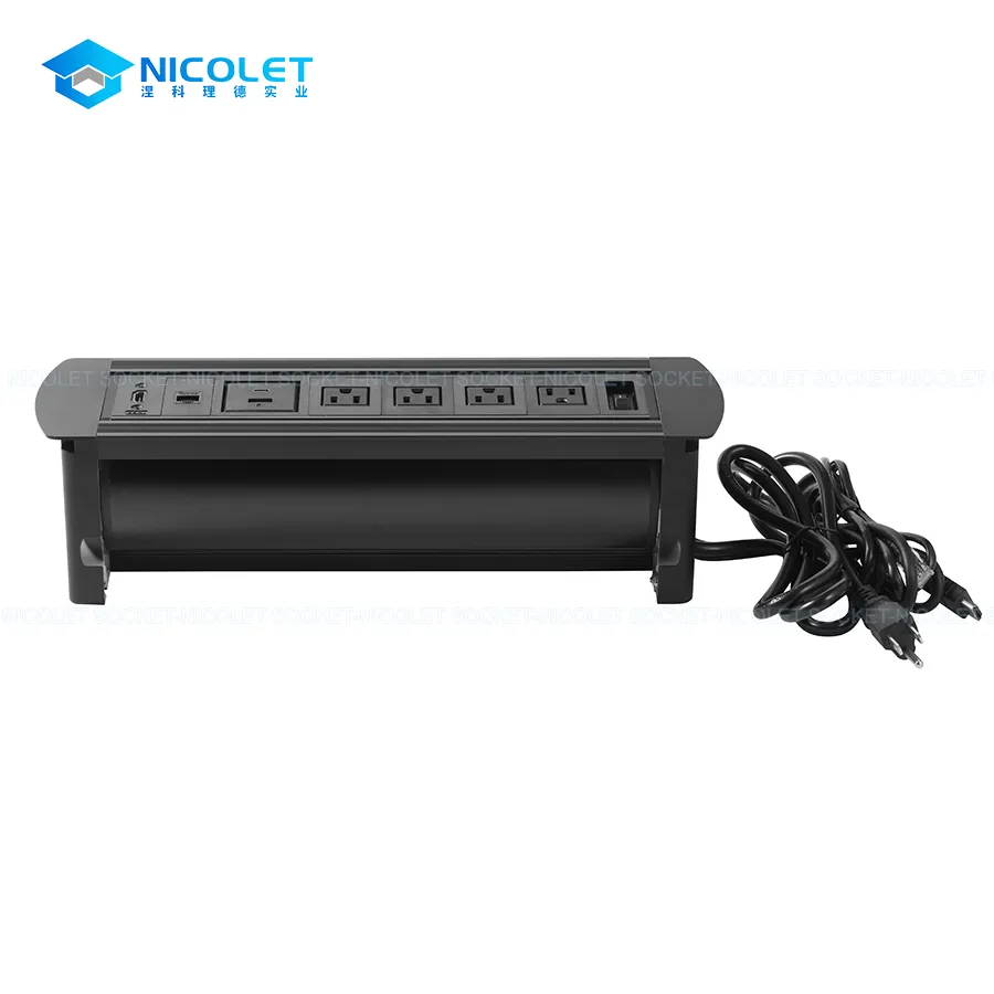 uk manual rotating desk power socket with usb, hdmi, vga for office table | nicolet npr 303e Desk Power Socket With USB