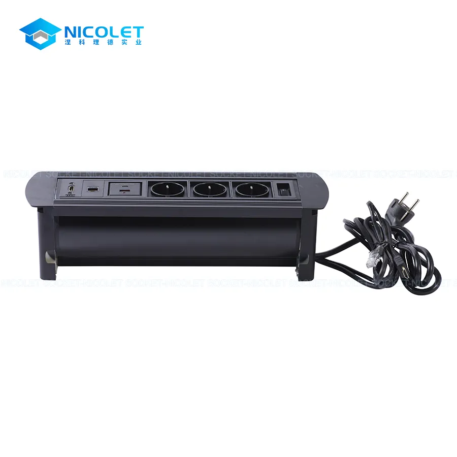 Manual Rotating Desk Sockets & Modules Desk Power Socket With USB
