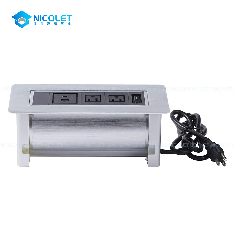 Manual Rotating Desk Sockets & Modules us manual rotating desk socket with usb a+usb c for conference table | nicolet npr 500e