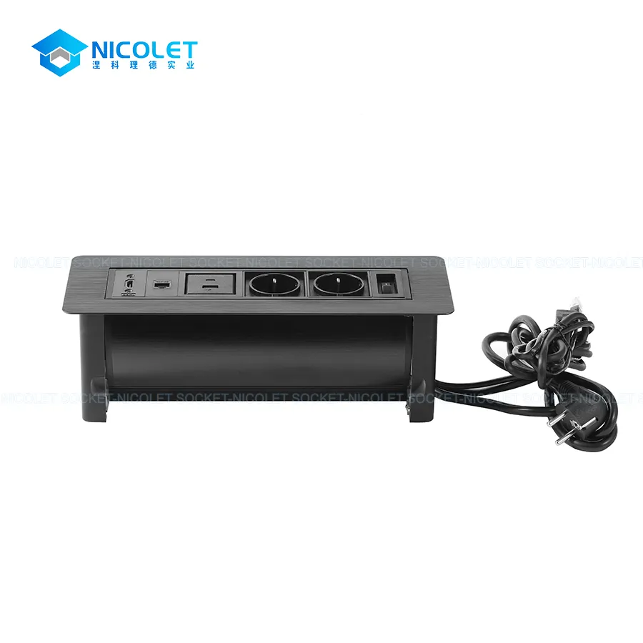 Manual Rotating Desk Sockets & Modules us manual rotating desk socket with usb a+usb c for conference table | nicolet npr 500e