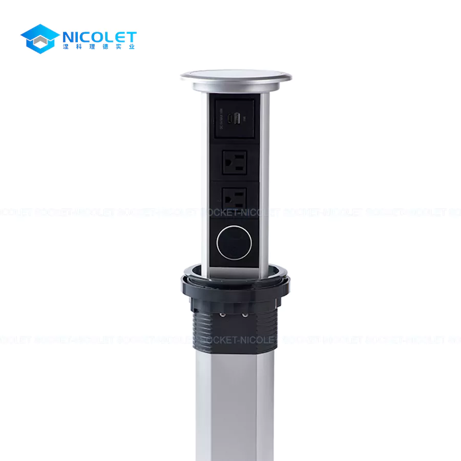 Motorized Pop-Up Schuko Desk Sockets With USB