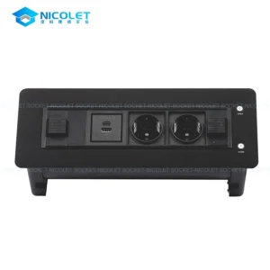 motorized rotating desk socket with pd 65w usb c & multimedia modules npr 400e