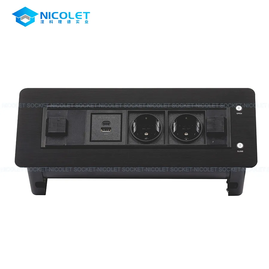 Motorized Rotating Desk Sockets & Modules motorized rotating desk socket with pd 65w usb c & multimedia modules npr 400e