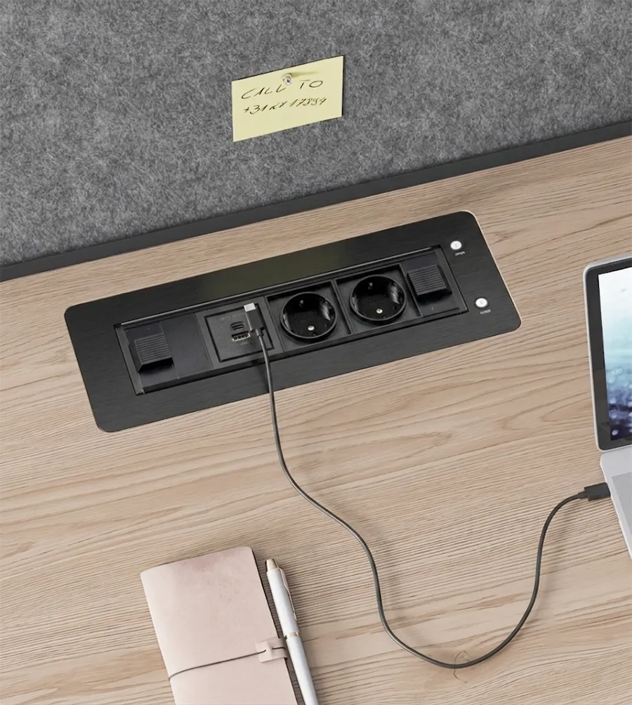 Motorized Rotating Desk Sockets Modules