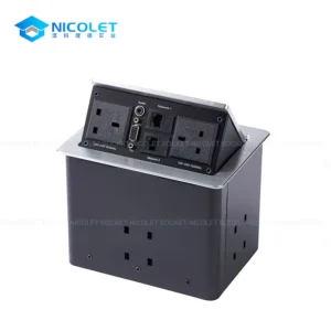 Multimedia Pneumatic Pop-Up Desk Power Sockets