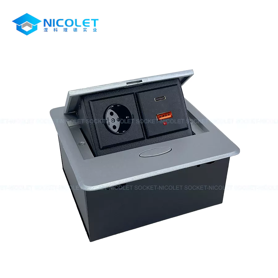 au recessed power outlet pop up desktop sockets with usb for office | nicolet npr 027 OEM Pop-Up Desktop Sockets