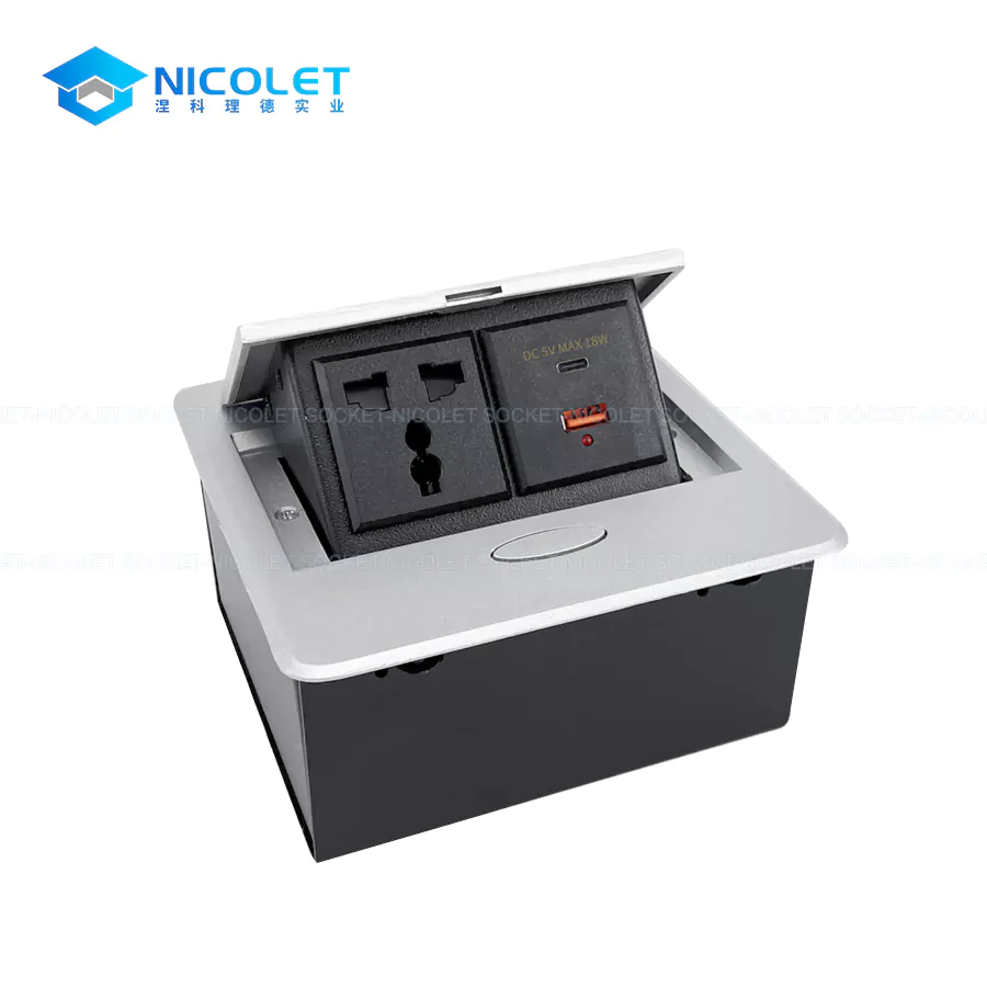 au recessed power outlet pop up desktop sockets with usb for office | nicolet npr 027 OEM Pop-Up Desktop Sockets