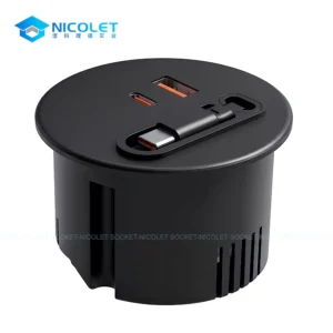 Recessed USB Charging Hub with Retractable Cable