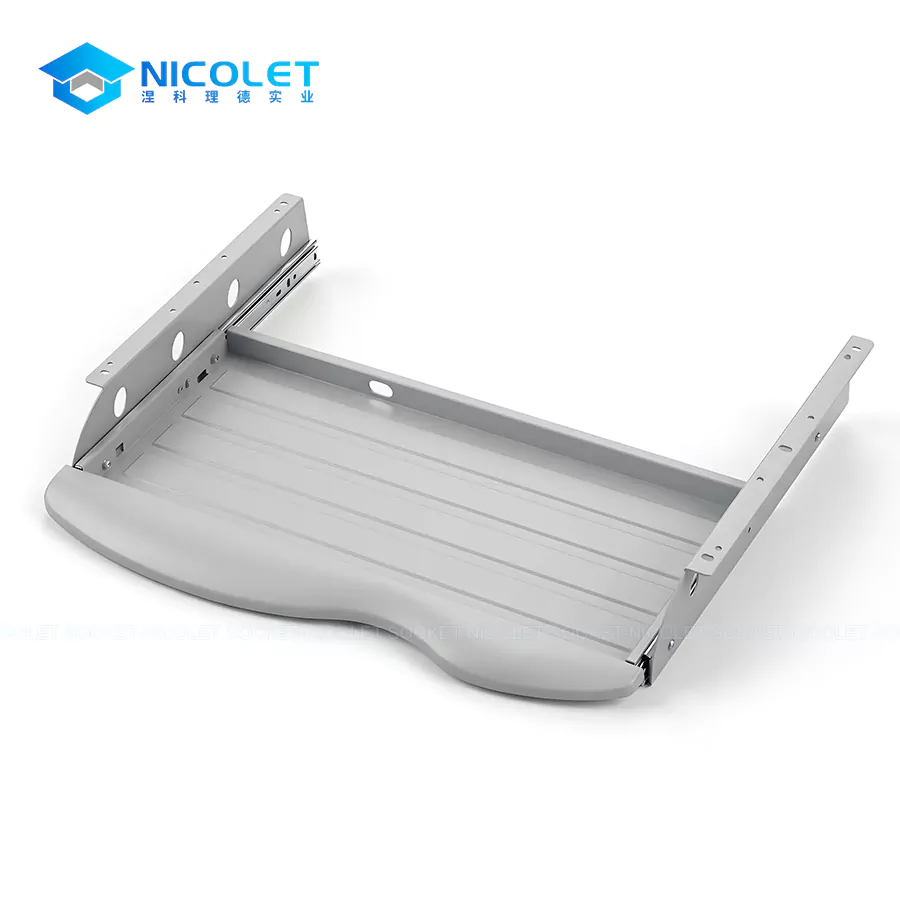 nicolet npk 4 steel under desk keyboard tray | ergonomic office solutions Nicolet NPK-4 heavy-duty cold-rolled steel under-desk keyboard tray in Matte Black