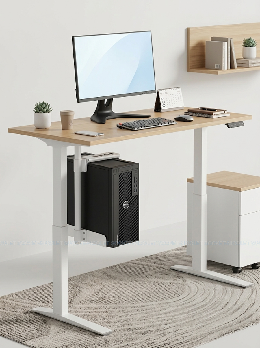 nlc 05 adjustable under desk cpu mount | cold rolled steel | nicolet workspace Cold-rolled steel under-desk CPU Mount