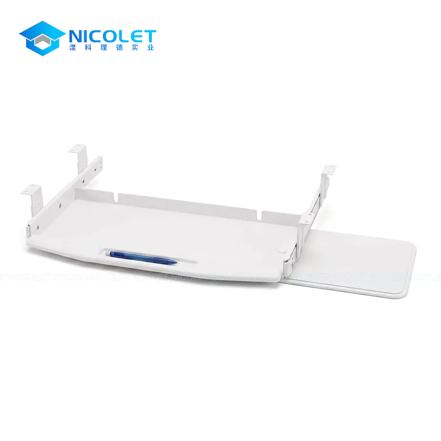 npk 6 ergonomic under desk keyboard tray | height adjustable | nicolet workspace Nicolet Workspace NPK-6 cold-rolled steel ergonomic under desk keyboard tray with swivel mouse platform in matte black finish