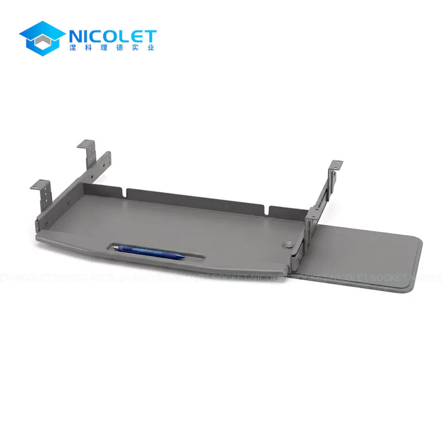 npk 6 ergonomic under desk keyboard tray | height adjustable | nicolet workspace Nicolet Workspace NPK-6 cold-rolled steel ergonomic under desk keyboard tray with swivel mouse platform in matte black finish