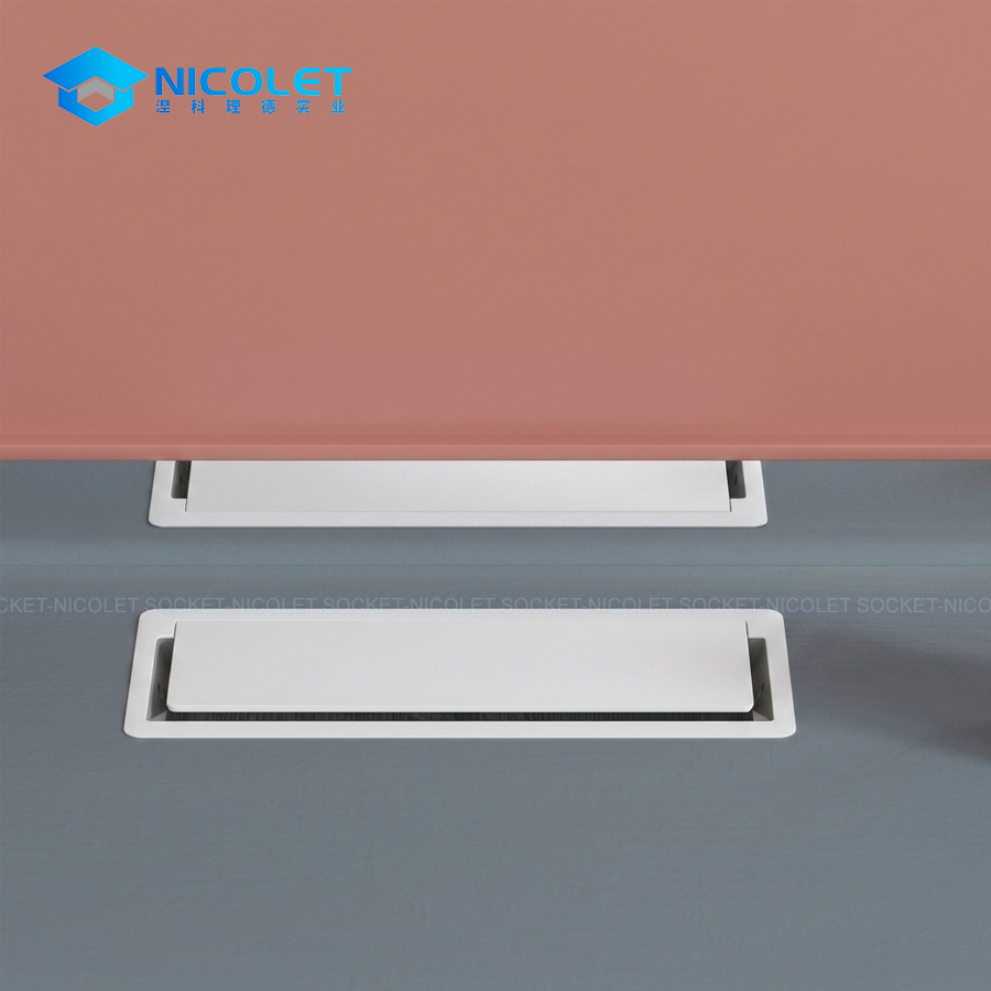 premium npg 21 soft close 3 sided cable access desk grommet | nicolet workspace 3-sided cable access Desk grommet