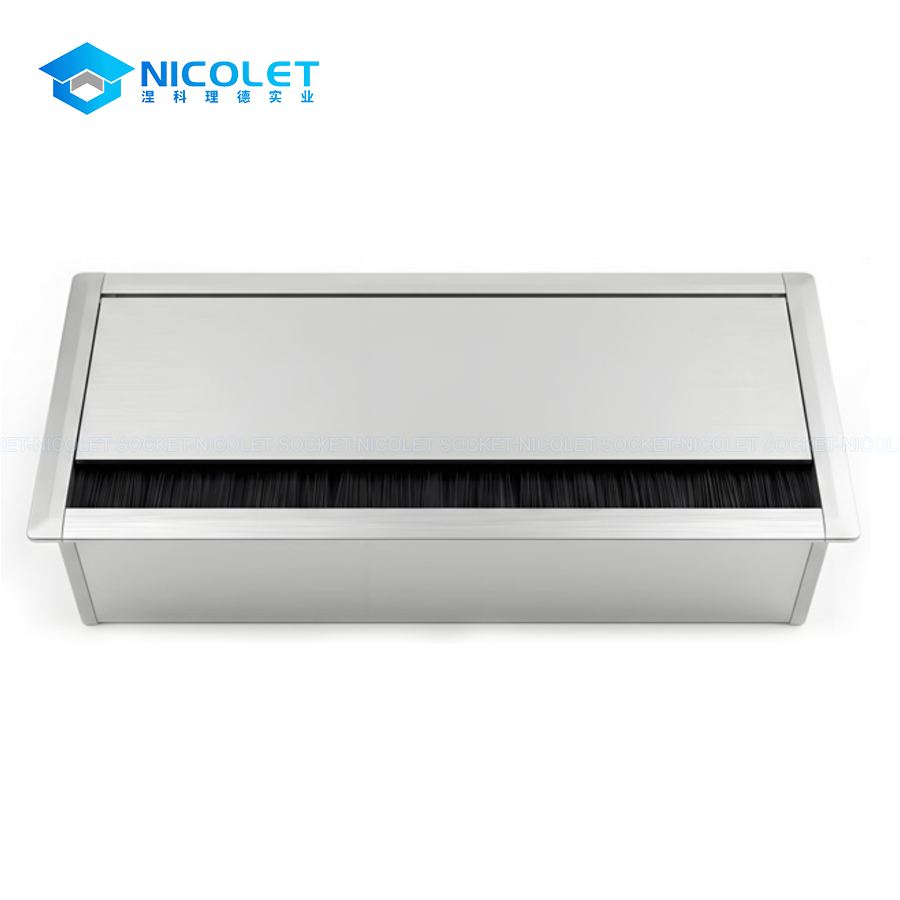 Cable Boxes with Modular Frames Aluminum Brush Desk Cable Grommet with Modular Frames