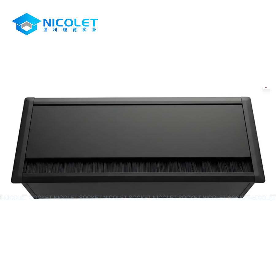 Cable Boxes with Modular Frames Aluminum Brush Desk Cable Grommet with Modular Frames