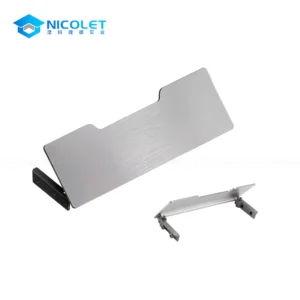Brushed aluminum desk grommet