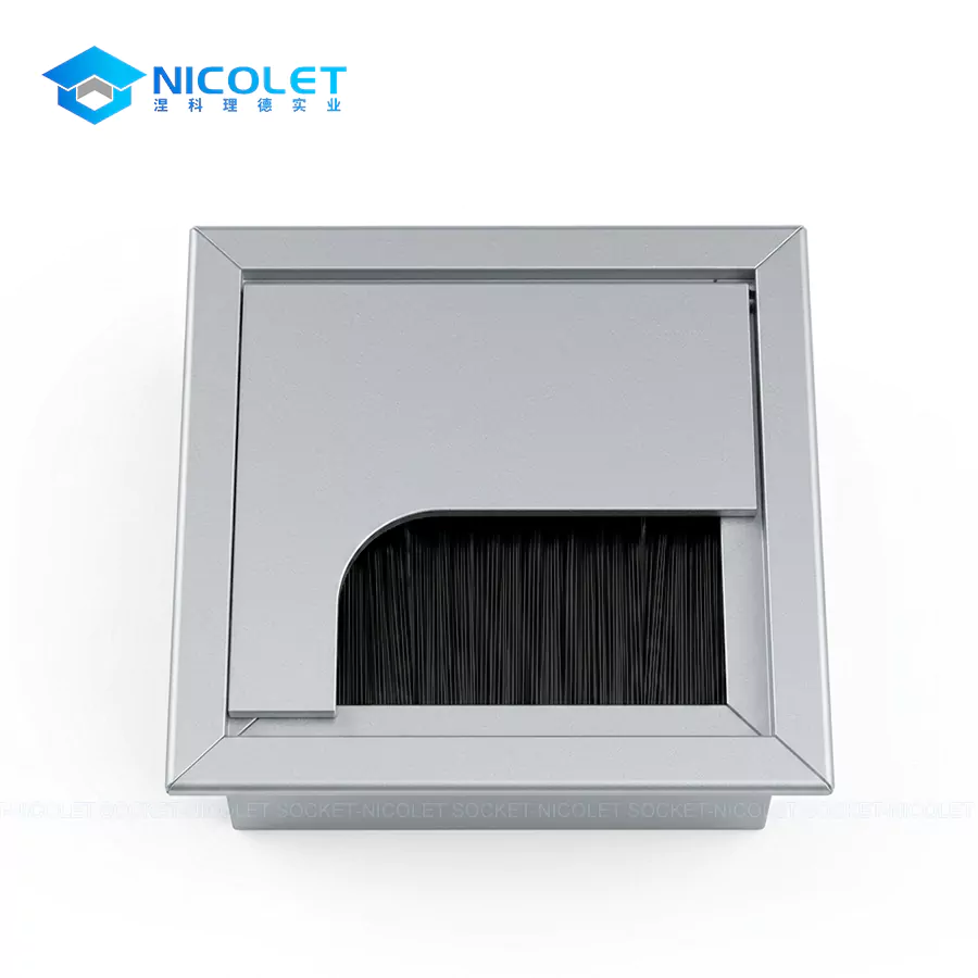 npg 01 square aluminum desk cable grommet | nicolet workspace Desk Cable Grommet