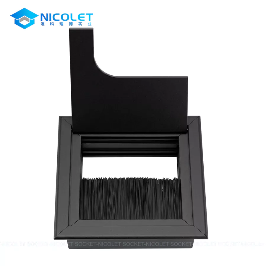 npg 01 square aluminum desk cable grommet | nicolet workspace Desk Cable Grommet