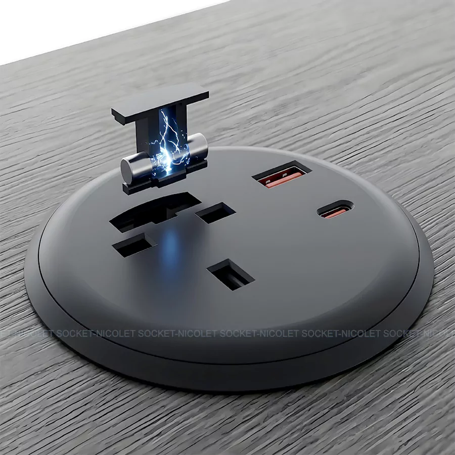 65w hidden desk grommet power socket module npg 0806 | nicolet workspace Desk Grommet Power Socket