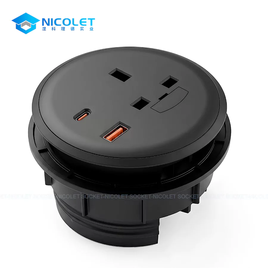 Desk Grommet Sockets & Modules Desk Grommet Power Socket