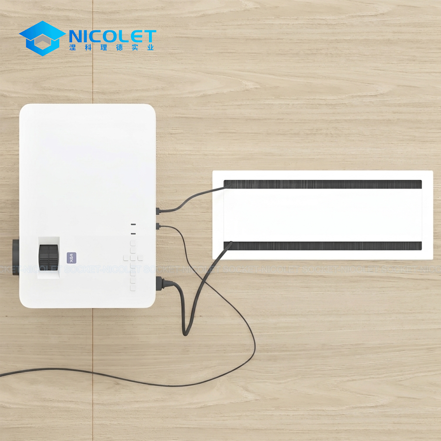 wholesale npg 22 aluminium dual flip desk cable grommet | nicolet workspace Dual Flip Desk Cable Grommet