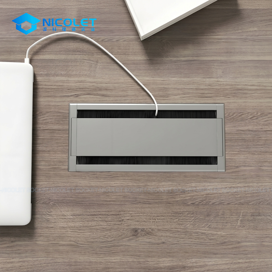 npg 34 dual sided soft close cable box | modular desk grommet | nicolet workspace Dual-Sided Soft Close Cable Box