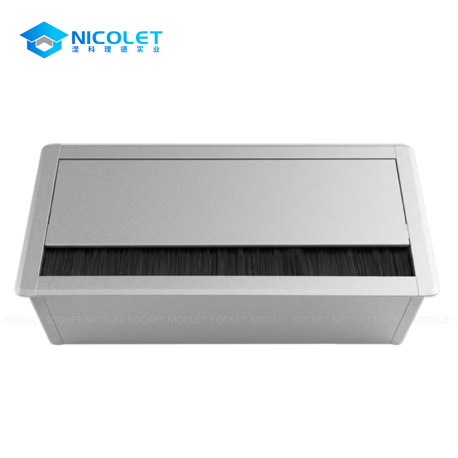 npg 33 soft close desk cable grommet box | modular aluminium cable pass through | nicolet workspace Modular Aluminium Cable Pass Through
