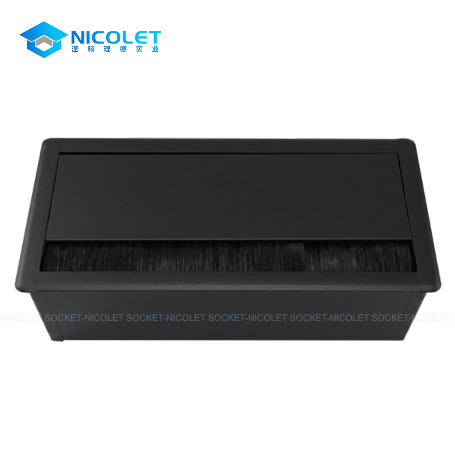 npg 33 soft close desk cable grommet box | modular aluminium cable pass through | nicolet workspace Modular Aluminium Cable Pass Through