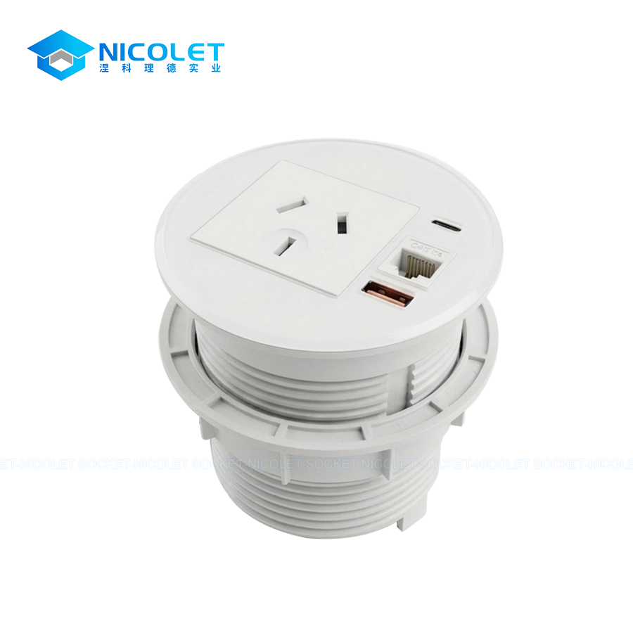 npg 0802 modular circular desk grommet socket | nicolet workspace Modular Circular Desk Grommet Socket