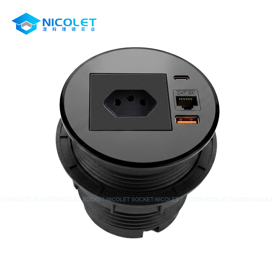 npg 0802 modular circular desk grommet socket | nicolet workspace Modular Circular Desk Grommet Socket