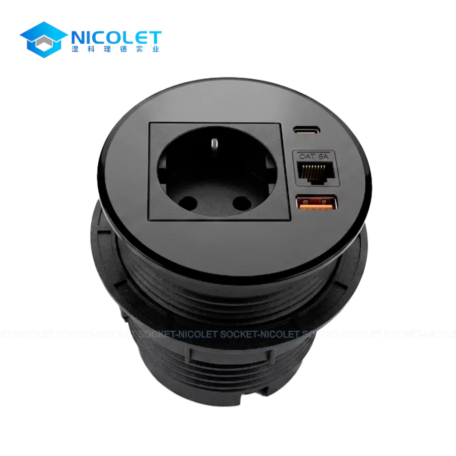 npg 0802 modular circular desk grommet socket | nicolet workspace Modular Circular Desk Grommet Socket