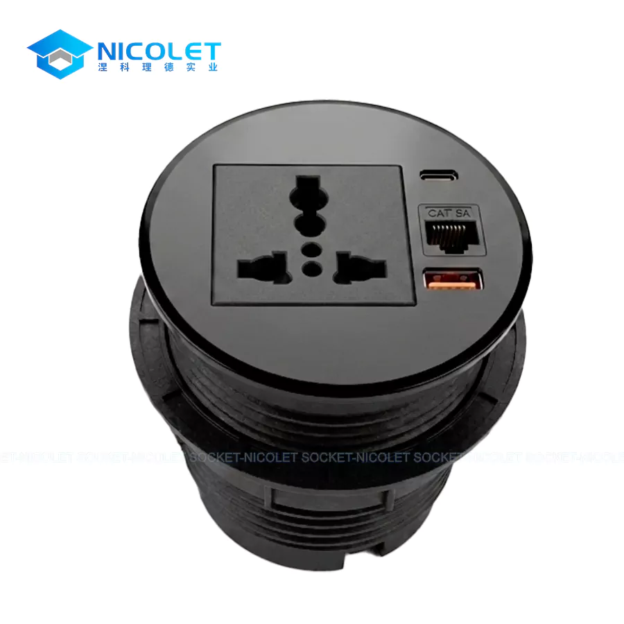 npg 0802 modular circular desk grommet socket | nicolet workspace Modular Circular Desk Grommet Socket