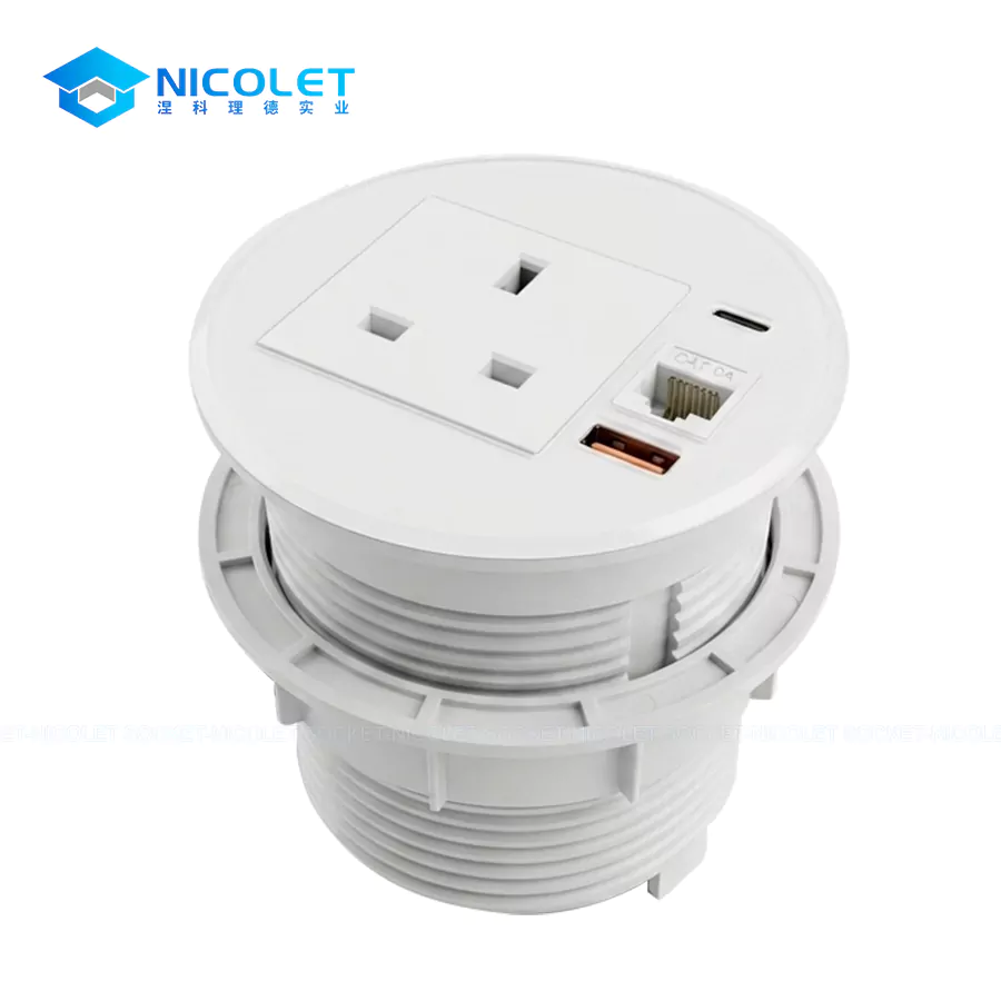 Desk Grommet Sockets & Modules Modular Circular Desk Grommet Socket