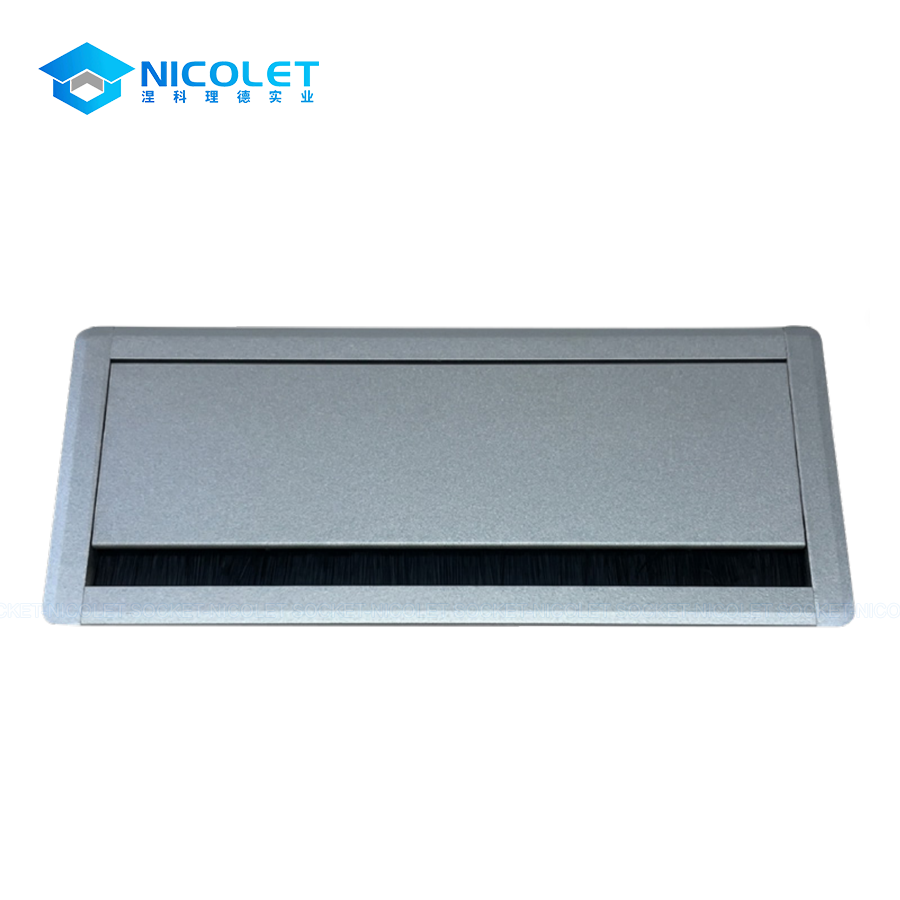 textured aluminium soft close office desk cable grommet bulk npg 14 | nicolet workspace Office Desk Cable Grommet Bulk