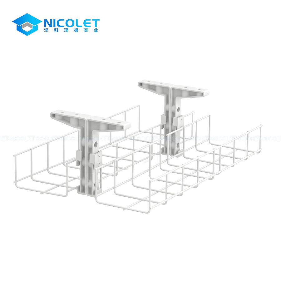 Wire Mesh Cable Baskets Under-Desk Cable Basket