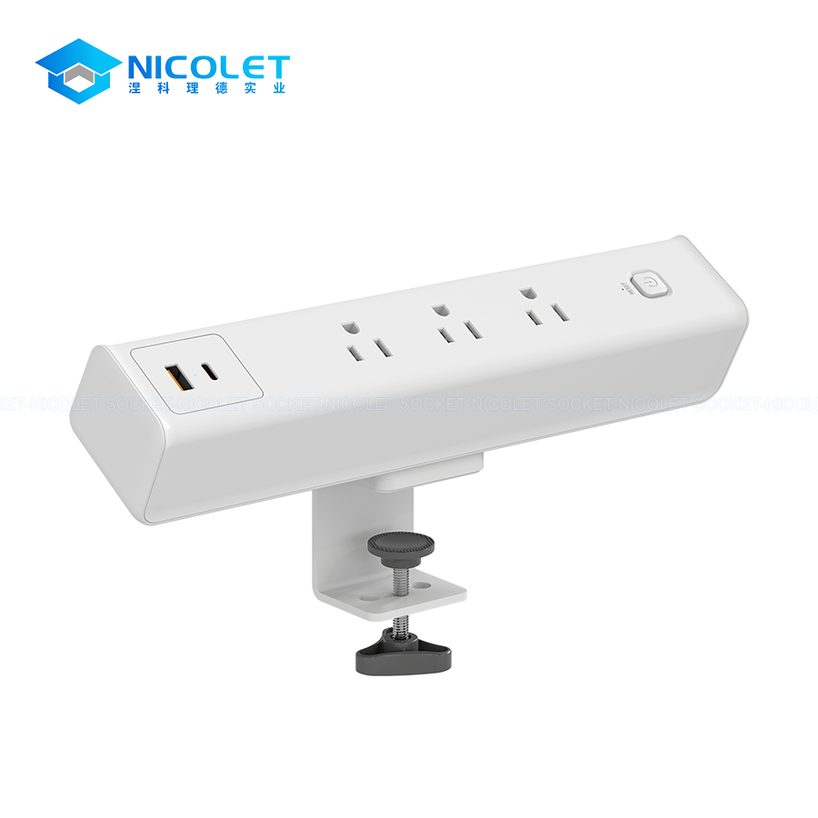 oem heavy duty clamp on desk power socket with usb c pd 20w | nicolet npj 2783 Clamp On Desk Power Socket