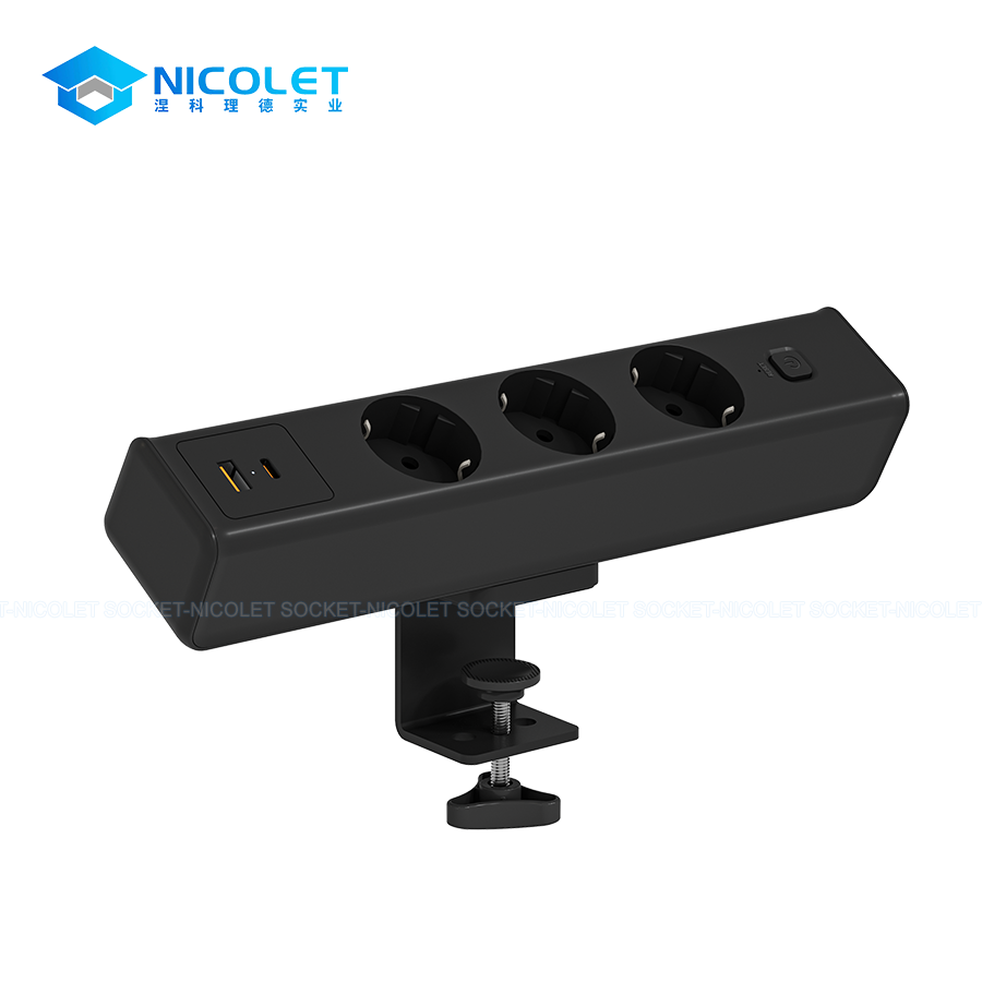 oem heavy duty clamp on desk power socket with usb c pd 20w | nicolet npj 2783 Clamp On Desk Power Socket