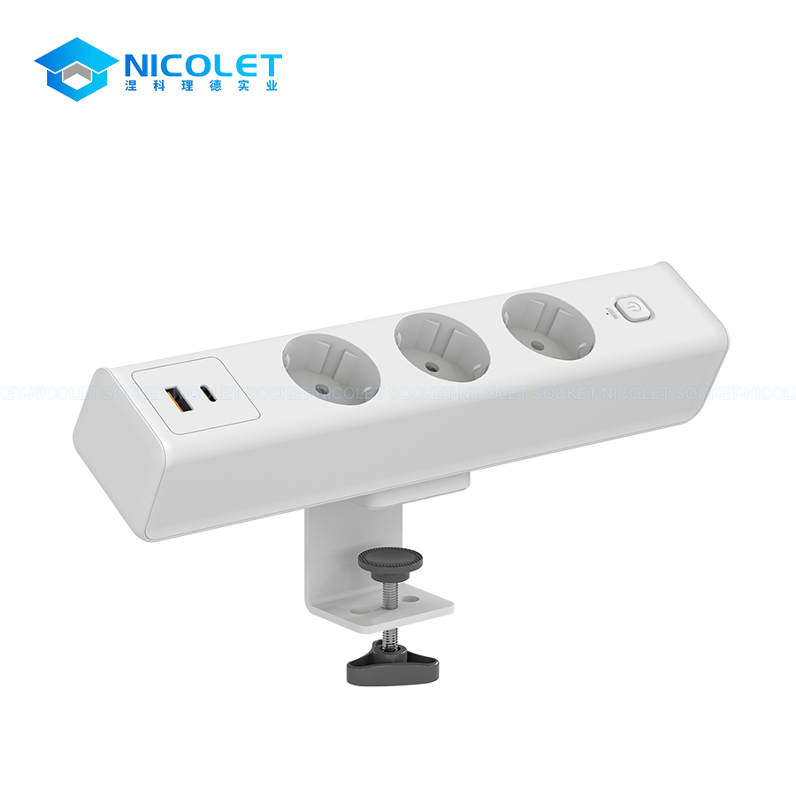 Clamp-On Desk Sockets & Modules clamp-on desk power strip