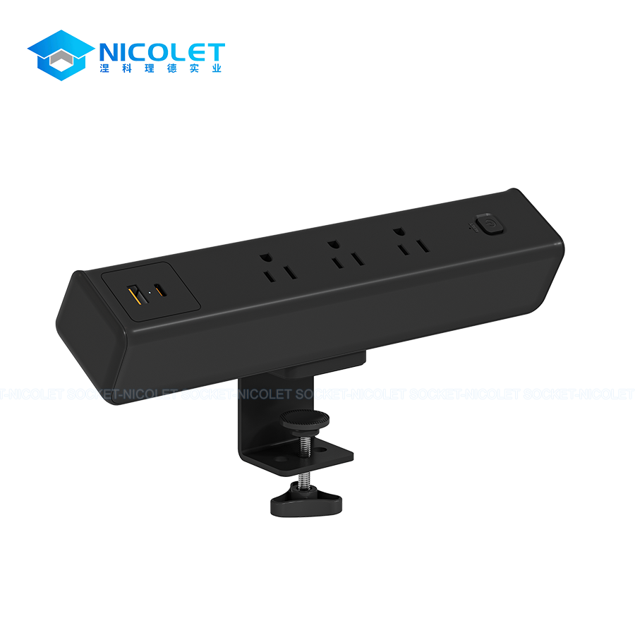 Clamp-On Desk Sockets & Modules Clamp On Desk Power Socket